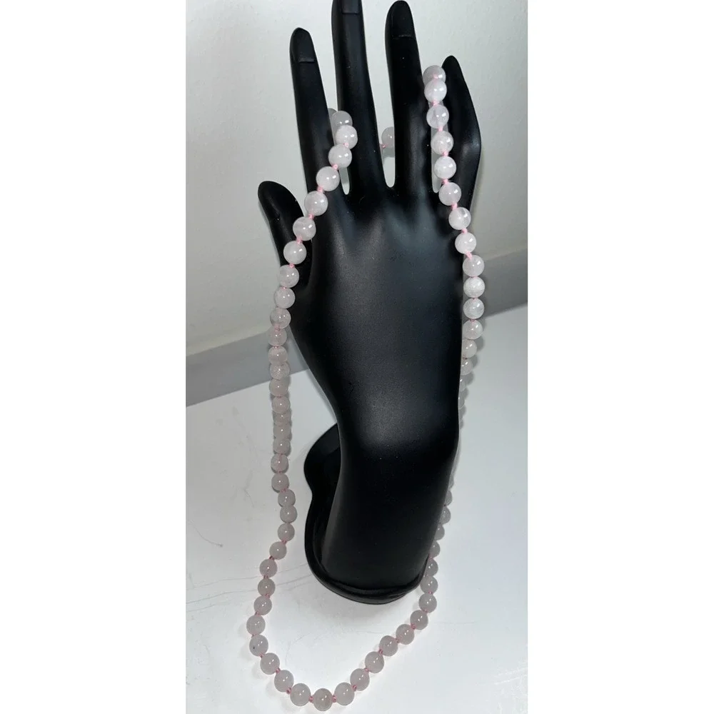 Necklace Jadeite Amethyst Knotted‎ Beads Pink Luxury Angelic Romantic Pastel